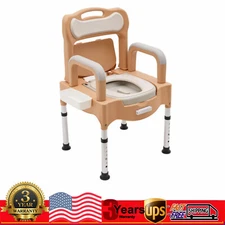 Height Adjustable Bath Seat Bedside Commode Toilet Chair Heavy Duty Adult Senior