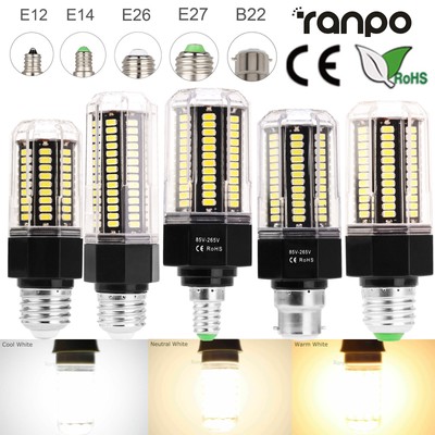 E26 E27 E12 E14 B22 9W LED Corn Light Bulbs High Brightness Lamp 12W 13W 15W SS