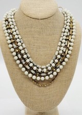 Stella & Dot Layered Necklace 7 Row Gold Tone...