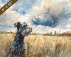 Standard Schnauzer watercolor painting in a wide open fi 8x10 Print