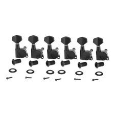 Wilkinson Black 6 Inline E-Z-LOK Guitar Sealed Machine Heads Tuning Pegs Key Set