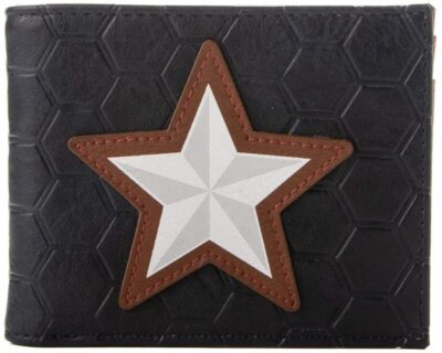 Marvel Captain America Money Leather Wallet Bifold Men Boys Kids Superhero Comic