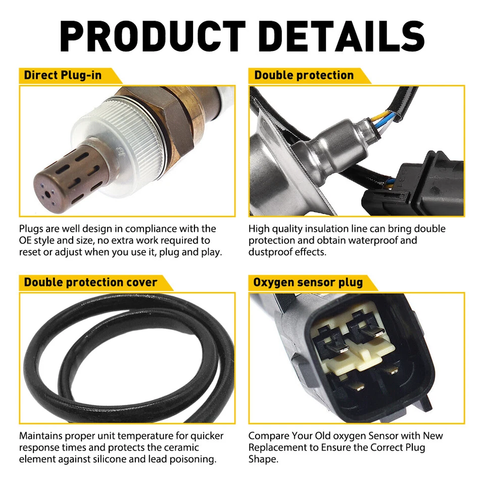 Upstream Downstream Oxygen Sensor 02 O2 For 2012-2015 Hyundai Sonata 2.4L OXILAM - Image 3 of 4