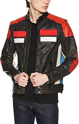 Diesel Men's L Yuja Men's 100% Leather Biker Jacket Size Diesel Men's L Yuja Men's 100% Leather Biker Jacket Size