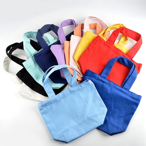 Foldable Shopping Bag Lunch Bags Canvas Tote Women Small Handbag Grocery Foods - Picture 4 of 20