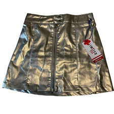 Limited Too Mini Skort Kids Size M 10 Silver Faux Zipper Lined