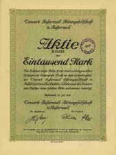 Tonwerk Aussernzell luglio 1922 Deggendorf Marx Hardy Co. Bank München azione fondatrice