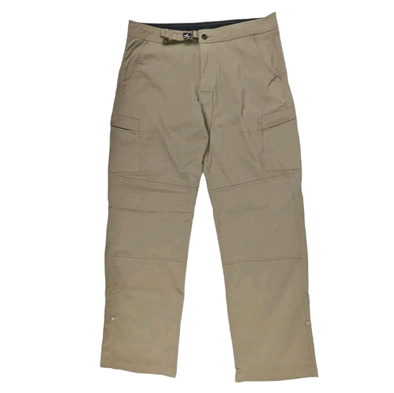 Prana Stretch Zion Cargo Belted Pants Mens SIZE XL Beige Straight Hiking Outdoor