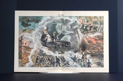 Life Insurance Industry 1883 BETTING on DEATH SKELETON AMERICAN CAPITALISM Puck