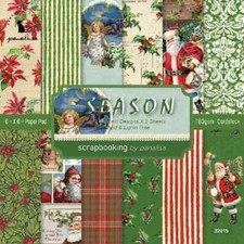 Christmas Santa Angel Holly Stripes Plaid Scrapbook Card Journal Craft Paper