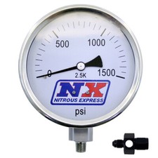 15542 Nitrous Express 4 Nitrous Pressure Gauge Liquid Filled W -6an Adapter