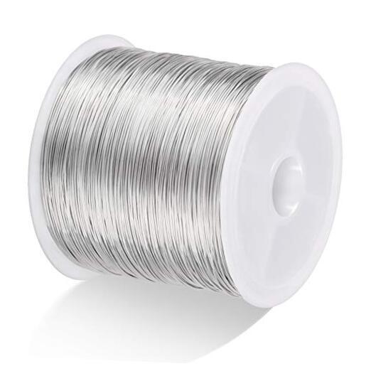 MIKIMIQI 328Ft Jewelry Wire Craft Wire 26 Gauge Tarnish Resistant Silver