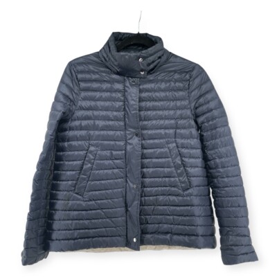Zara Basic Outerwear Women s Navy Blue Quilted Duck Feather Down Jacket Small