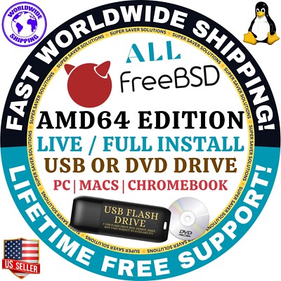 FreeBSD UNIX LIKE OS LATEST VERSIONS | USB/DVD/USB-C ADAPTER COMBOS | FAST SHIP