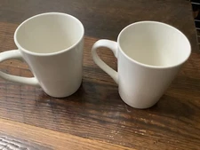 Royal Norfolk 2 White Mugs Stonewear 4 3/8” High 3 5/8” Dia. 12oz