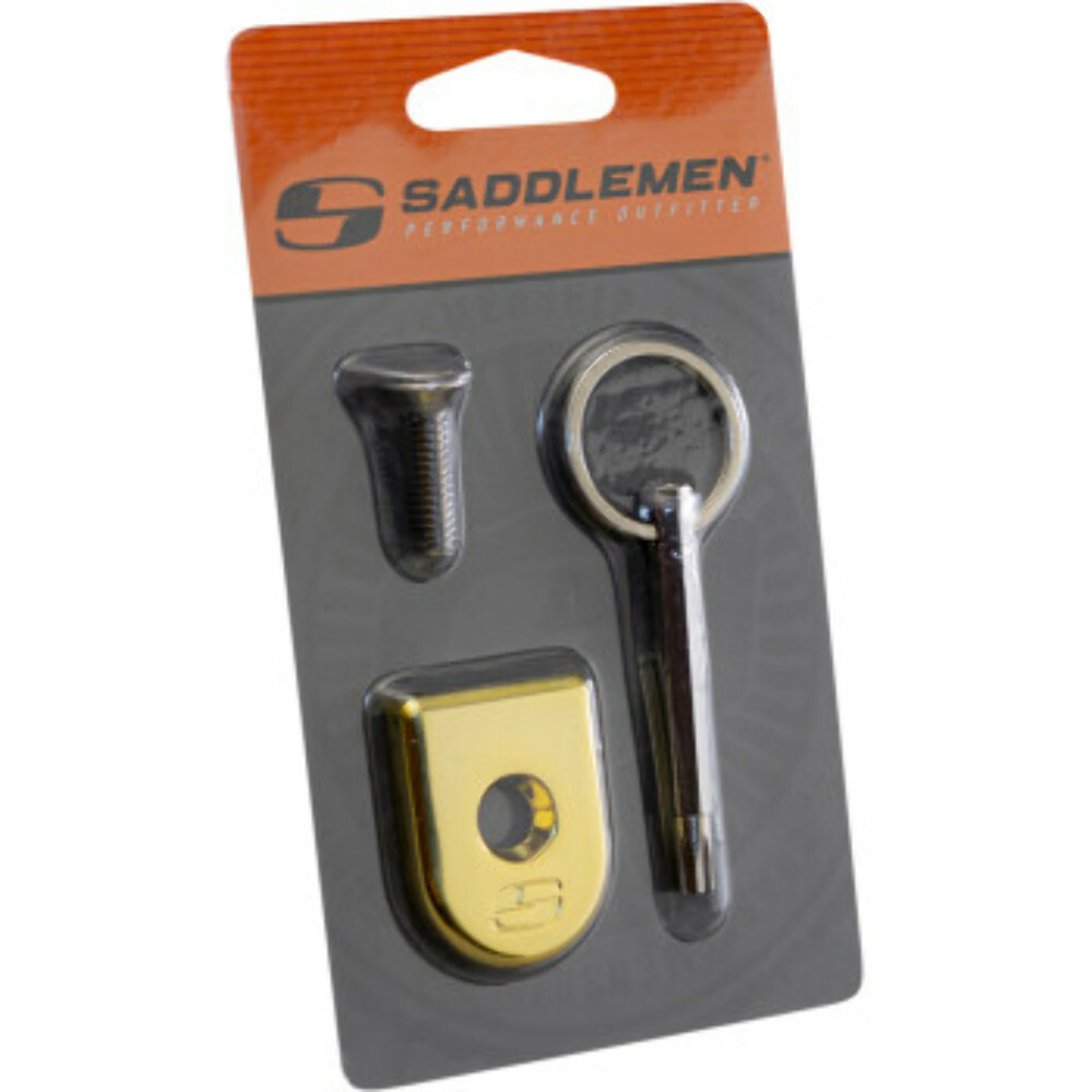 Saddlemen Gold Security Tab Cover Seat Screw Lock Kit Harley Softail