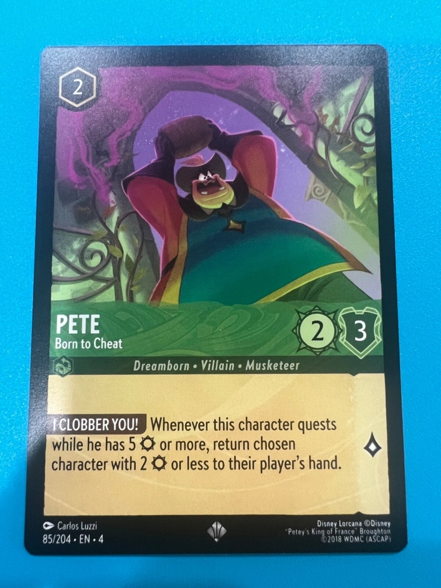 Disney Lorcana Ursula's Return 85/204 Pete Born Cheat Super Rare Non  Foil