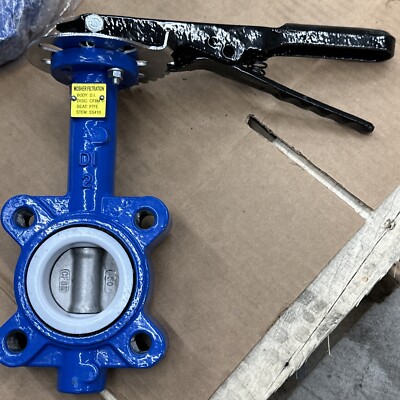 2  Butterfly Valve Lug Stainless Pinless Disc PTFE Seat