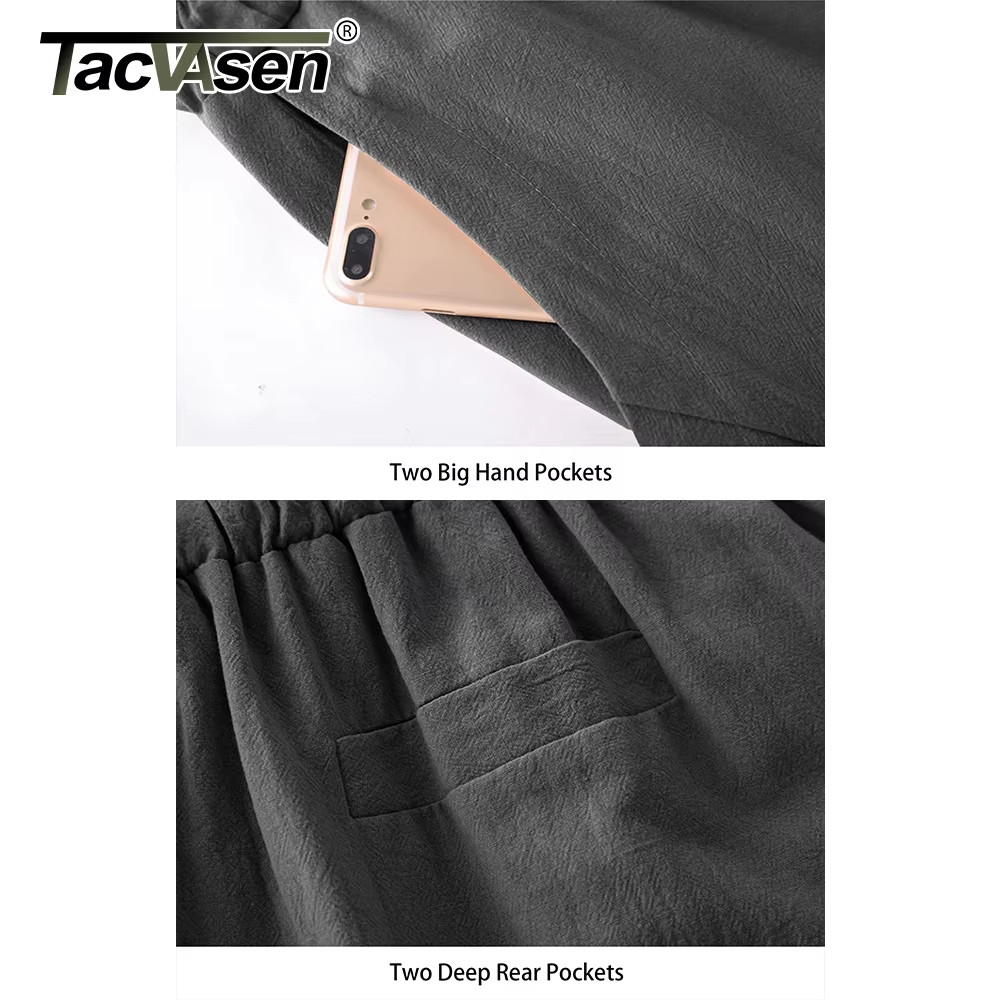 H Cotton Linen Capri Shorts Mens Casual Harem Shorts Baggy Fitness Yoga 3/4 image 7