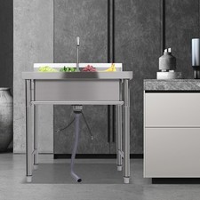 Kitchen Sink Stainless Steel Commercial 1 Compartment Utility Sink With Faucet