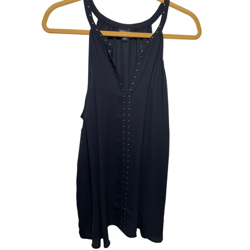 Torrid Women’s Black V Neck with Pewter Studs Plus Sz 1 Sleeveless Top