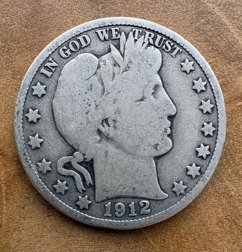 1912-D Barber Half Dollar Silver Coin 90%