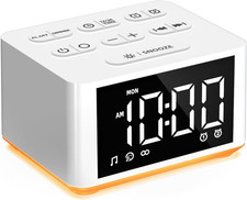 3-In-1 Sound Machine White Noise Machine Dual Alarms 12 Color Night Lights 30 So