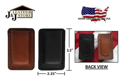 J&J S&W BODYGUARD 2.0 380 LEATHER POCKET OR BELT MAGAZINE HOLDER HOLSTER W/ LOOP