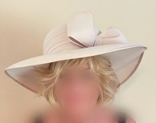  Ladies Gina Wide Brim Style Hat Cream  Large Bow detail
