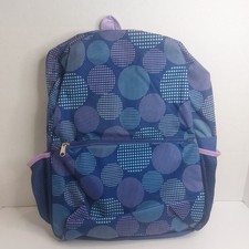 Wonder Nation Kids Backpack Blue Purple Polka Dot School Book Bag 16" New
