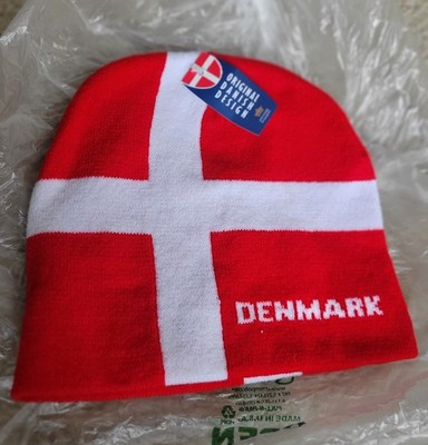 Denmark Winter Beanie Hat Danish Flag New With Tags Original