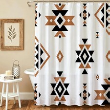 Western Shower Curtain Vintage Aztec Shower Curtain Retro Abstract Farmhouse Boh
