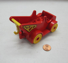 Vtg Lego Duplo Red Firetruck Vehicle For Firemen Firefighter Truck With Hook
