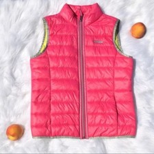 Tommy Hilfiger Pink and Yellow Puffer Vest Size Juniors Large L Winter Girl