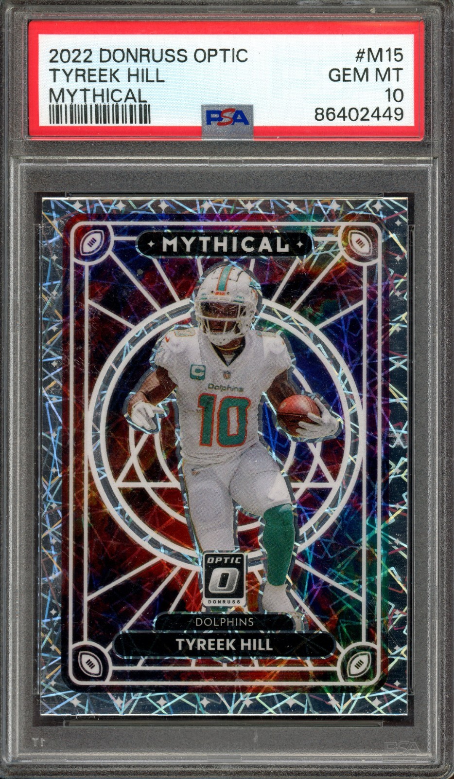 TYREEK HILL ~ 2022 Donruss Optic Mythical CASE HIT #M15 Graded PSA 10 GEM MINT
