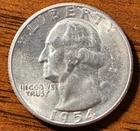 1954 S Washington Silver Quarter