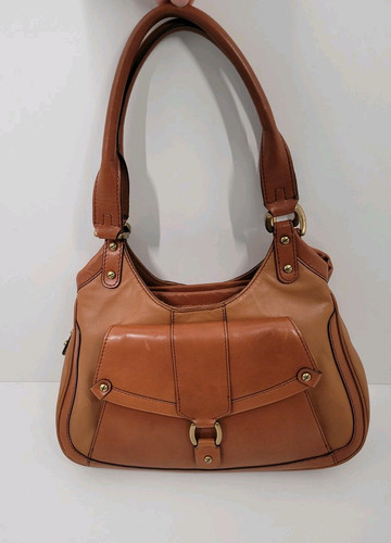 Cole Haan Brown Leather Double Handles Strap Shoulder Bag Purse