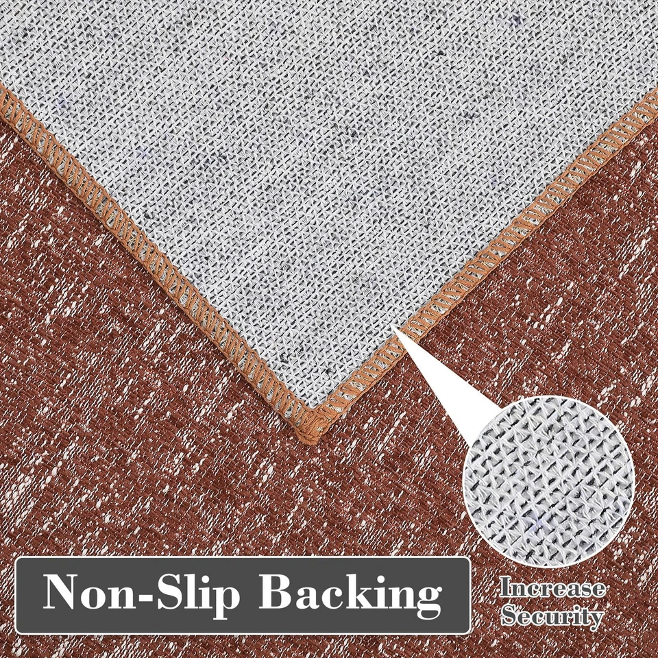 Washable Rugs 8x10 Area Rug Living Room Rug Modern Non Slip Rug Contemporary ... - Image 4 of 4