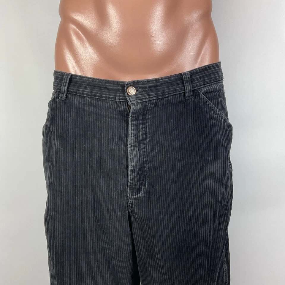 Pantalones de pana vintage Arizona Jeans Company adulto 34x27 negros holgados pierna ancha Foto 3 de 4