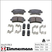 Zimmermann 24421.170.3 Bremsbelagsatz FüR Opel Saab Insignia 9 5 G09 YS3G