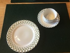 Haviland Limoges "Trefle vert" Kaffeetasse/Unterzasse/Teller-3tlg