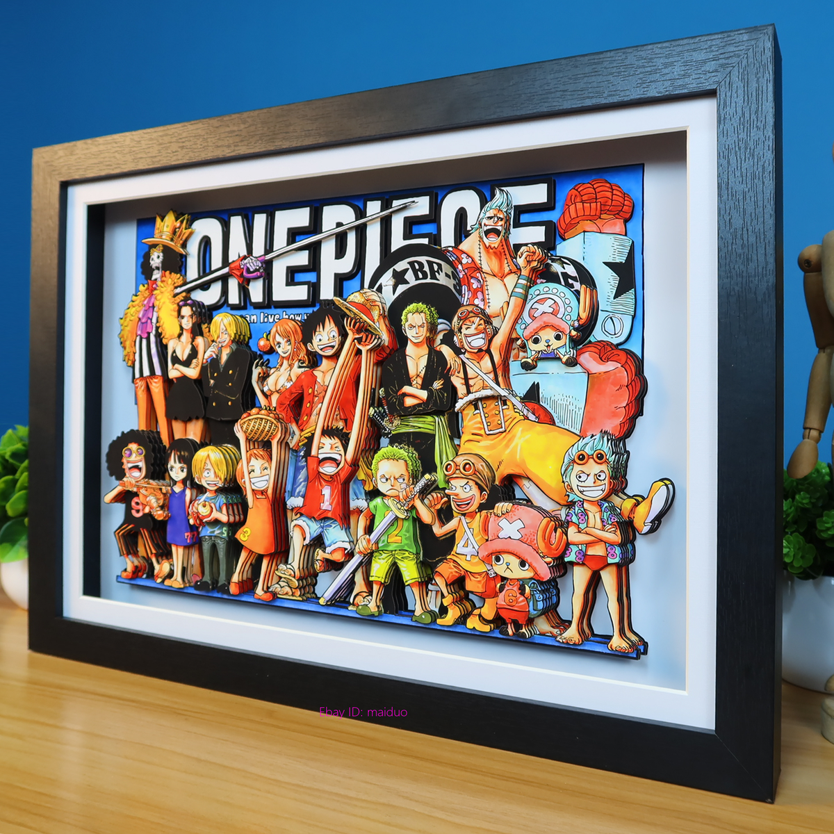 One Piece Straw Pirates Picture Frame 3D Paper Art 44/59cm | eBay