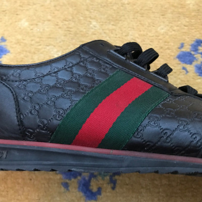 Gucci Sneaker Turnschuhe Sneaker Monogram Leder Web Grün Herren UK 10 US 11 44