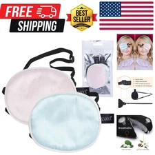 Silk Eye Patch for Adults Kids, 2PCS Eyepatch for Left Right Eye Lazy Eye Aft...