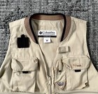 Columbia PFG Men’s Khaki Fishing Vest Sz Medium Multi Pocket Utility Fly Fishing — photo 2