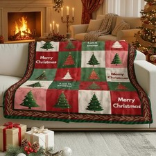Christmas Tree Blanket, Xmas Tree Throw Blanket for Couch, Christmas Tree Fle...