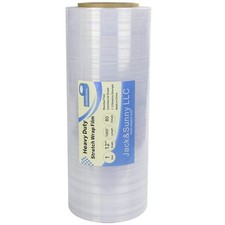 12" x 1000 Ft Clear Stretch Film Extra Thick 80 Gauge SelfAdhering Roll