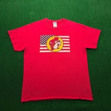Buc-ees Tshirt Mens Large Red American Flag Patriotic Texas Born In The USA Tee