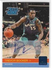 TREVOR BOOKER RC Autograph 2010-11 Donruss Rated Rookie Auto Wizards 214/499