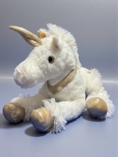 Dan Dee Collectors Choice Unicorn Plush Large 22 White Metallic Gold Trim Stars